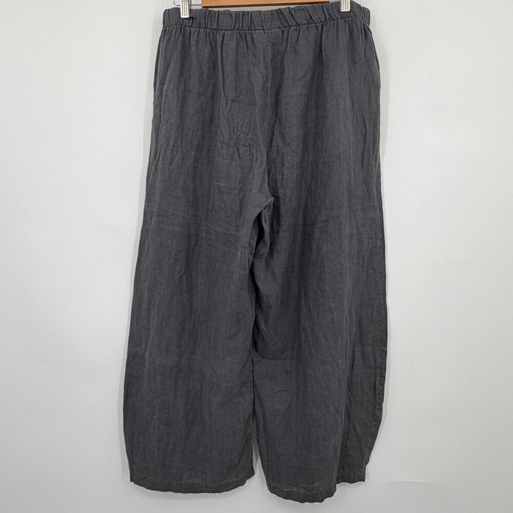 Lisa Bayne Gray Elastic Waist Relaxed Wide Leg Pull On Pants Size Large - Picture 6 of 9